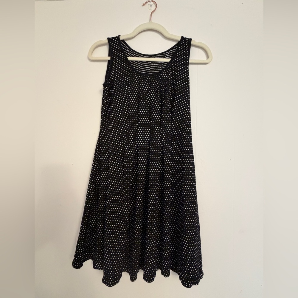 Max Studio Skater Dress Womens S Black Polka Dot Excellent Rockabilly‎ Fit Flare